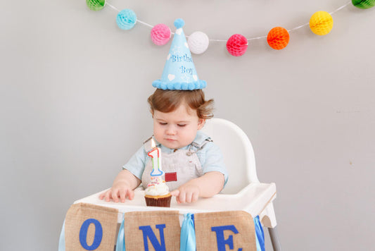boy celebrating his first birthday