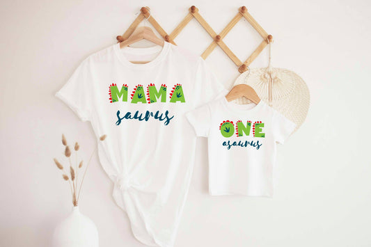 One Saurus Birthday Matching Shirts