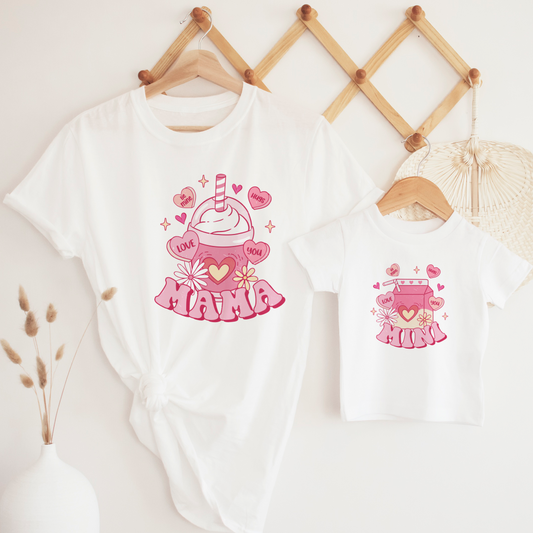 Matching Mama and Mini drink buddies t shirt