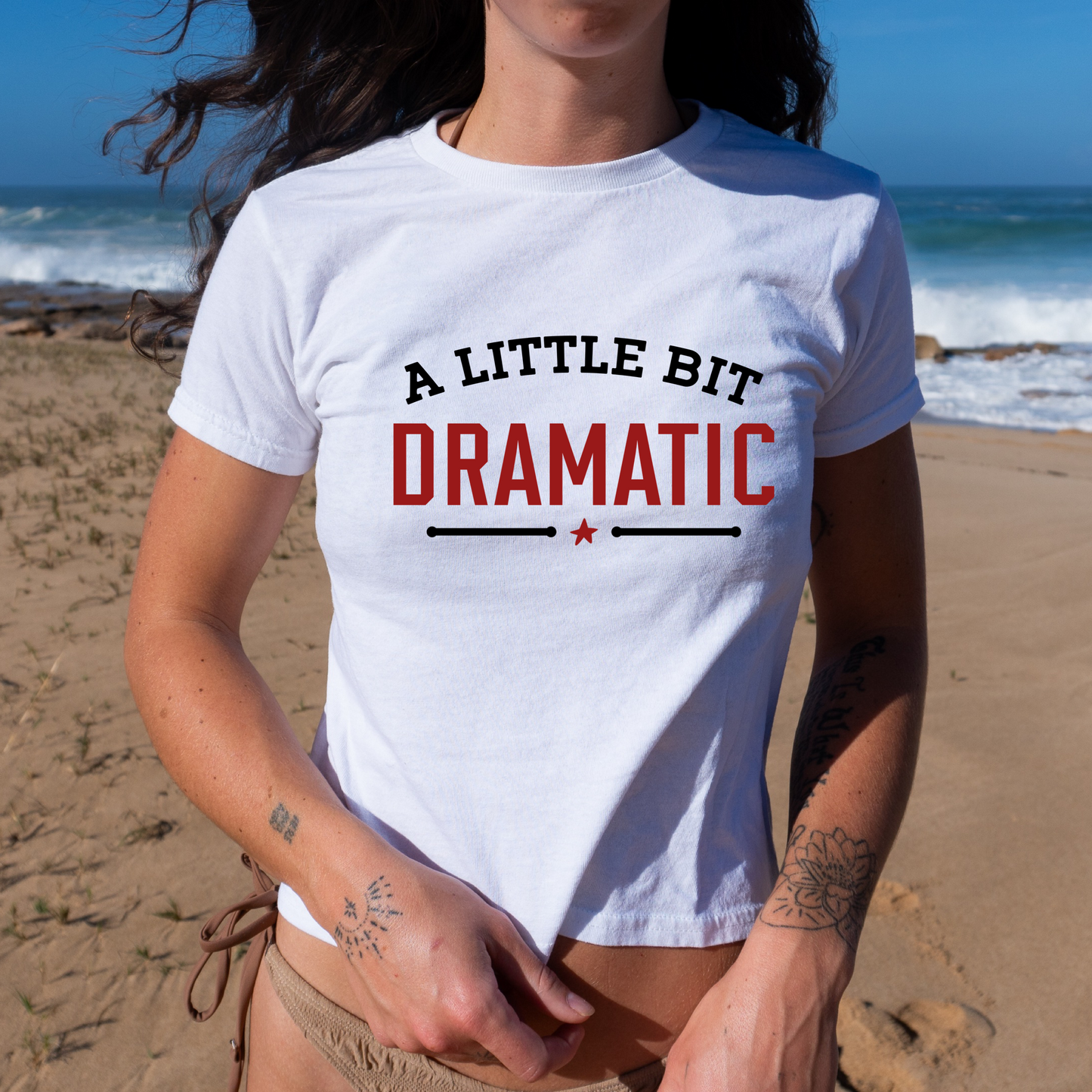 A little bit dramatic Y2k baby Tee