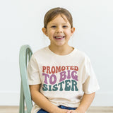 Kids T shirt with text promoted to big sister