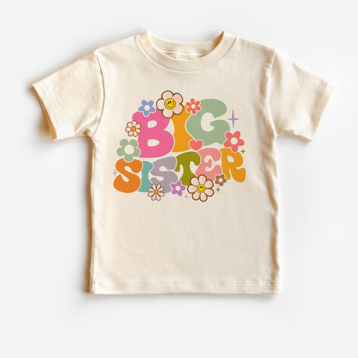 Big Sister Groovy flowers T-shirt