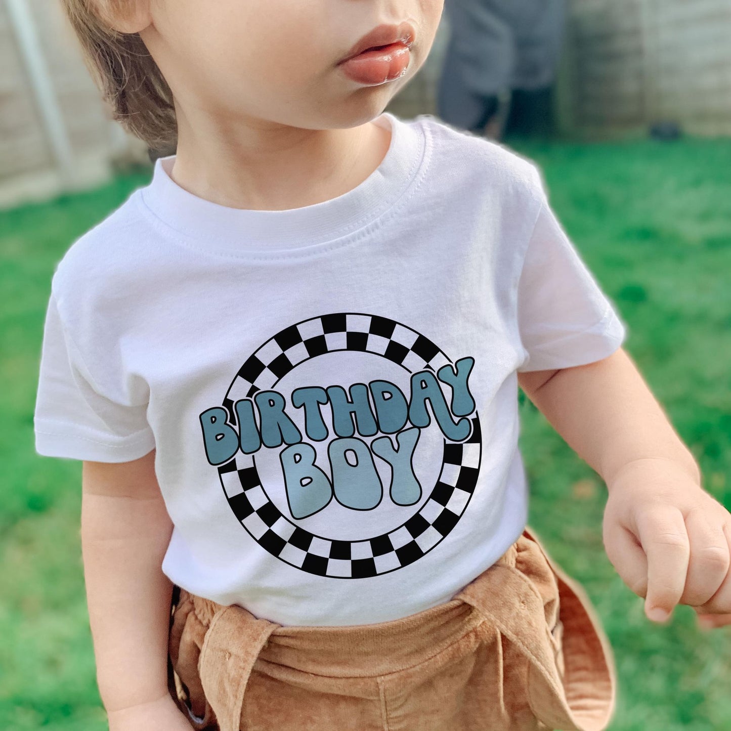 Round Chekered Birthday Boy T-shirt