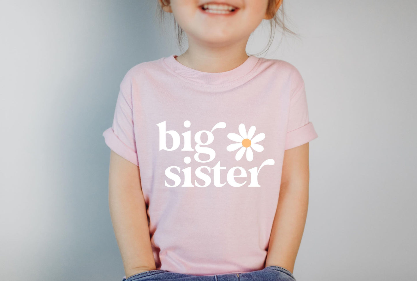 Big Sister White Daisy T-shirt