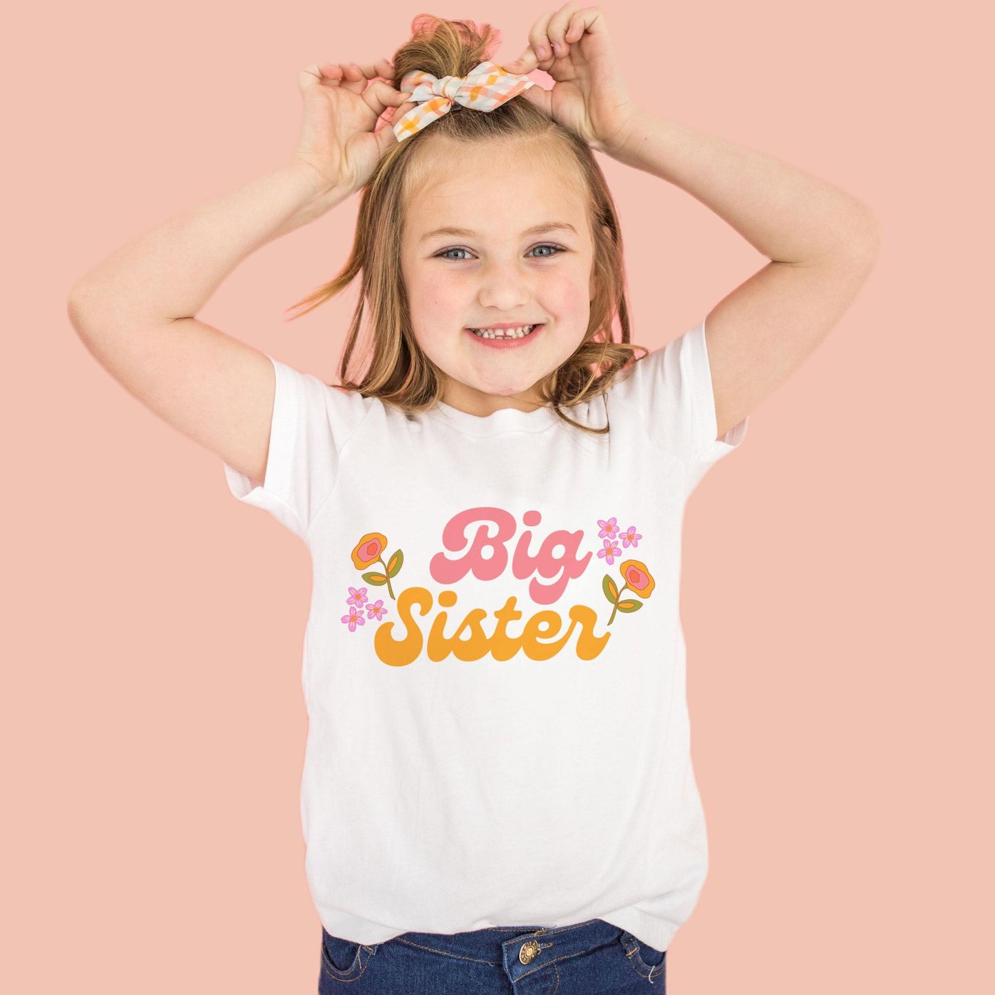 Big Sister T-shirt retro flowers