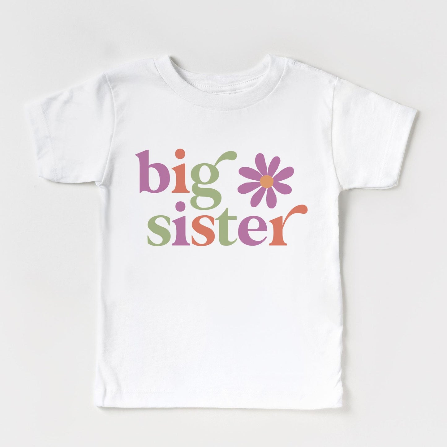 Flower Accented Big Sister T-Shirt