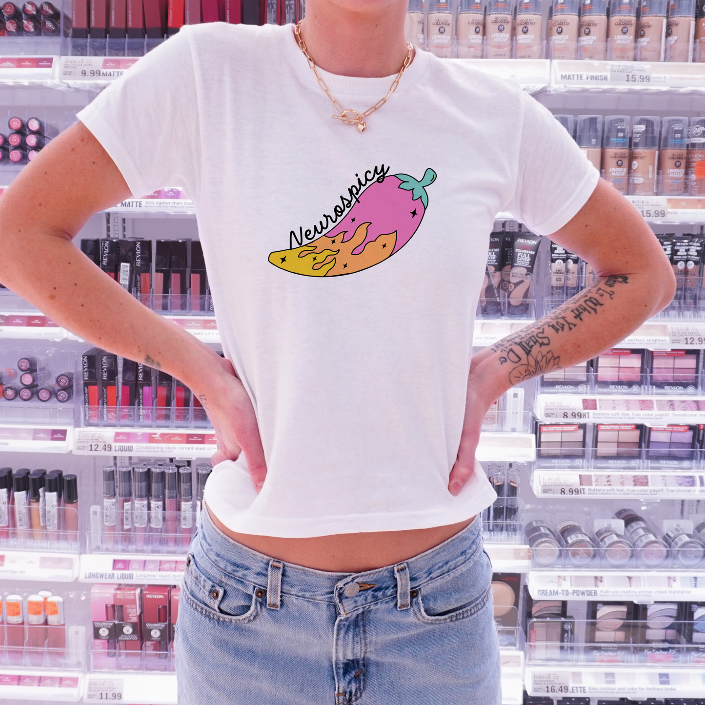 Neurospicy retro baby tee
