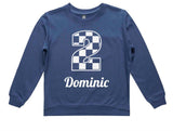 Personalised Number 2 Racing Checkered Sweatshirt