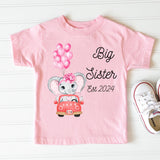 Big Sister Est 2024 Elephant T-Shirt