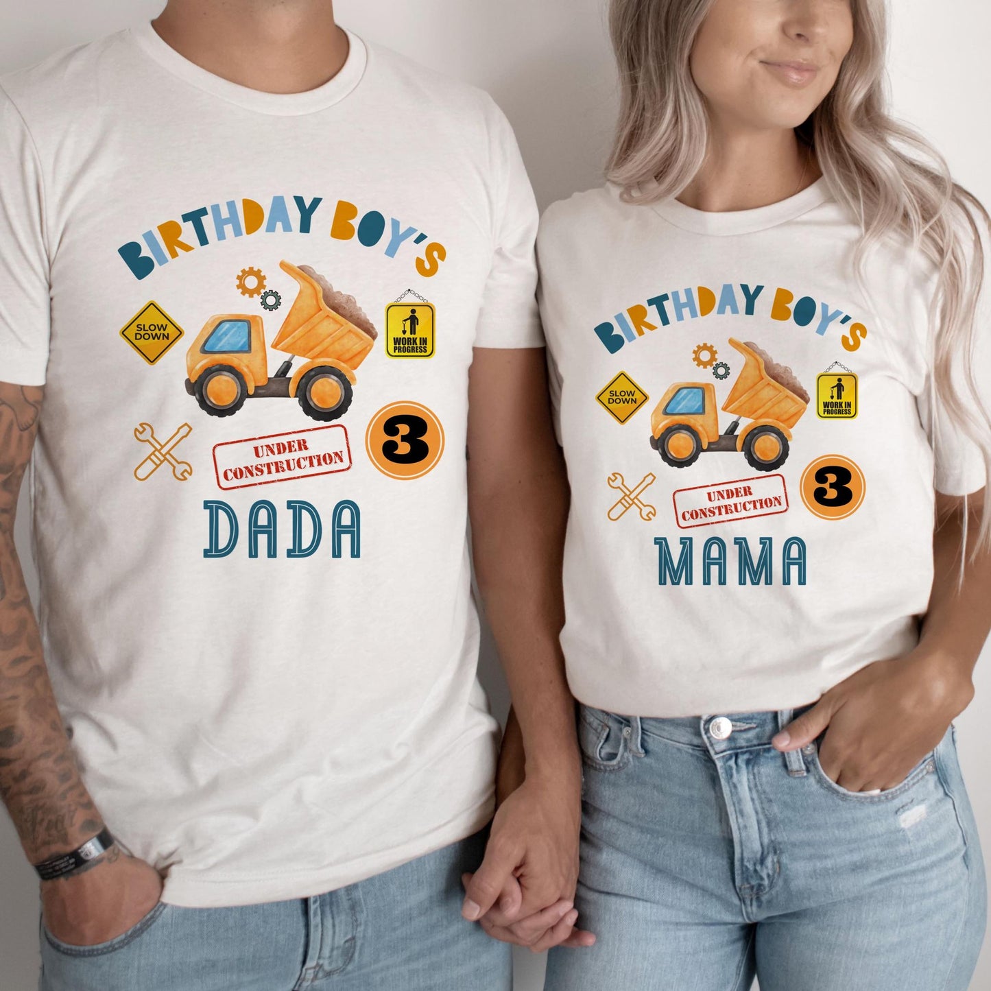 Birthday Boy’s Construction Crew Themed T-Shirts