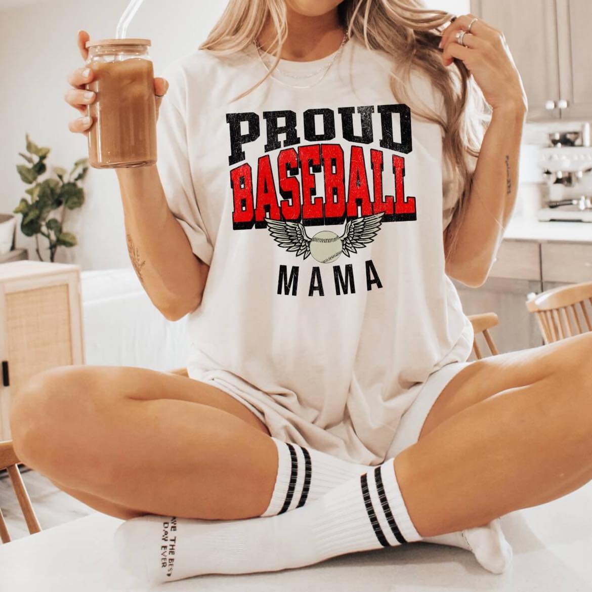 Proud Baseball Mama shirt in Comfort Colors
