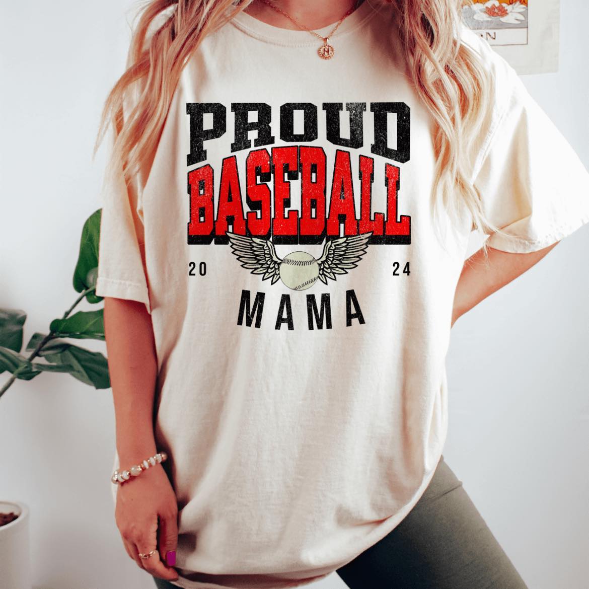 Proud Baseball Mama shirt in Comfort Colors