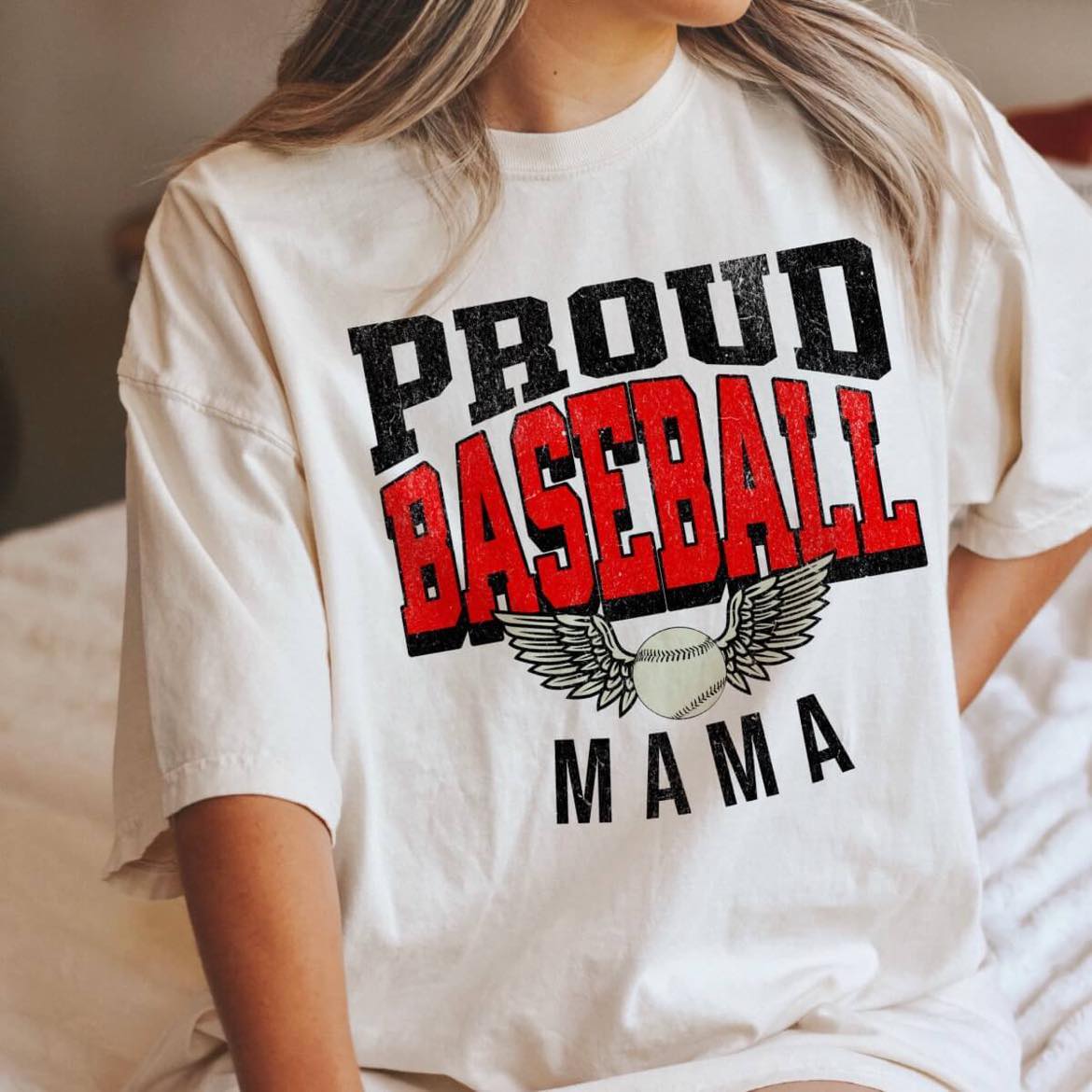 Proud Baseball Mama shirt in Comfort Colors