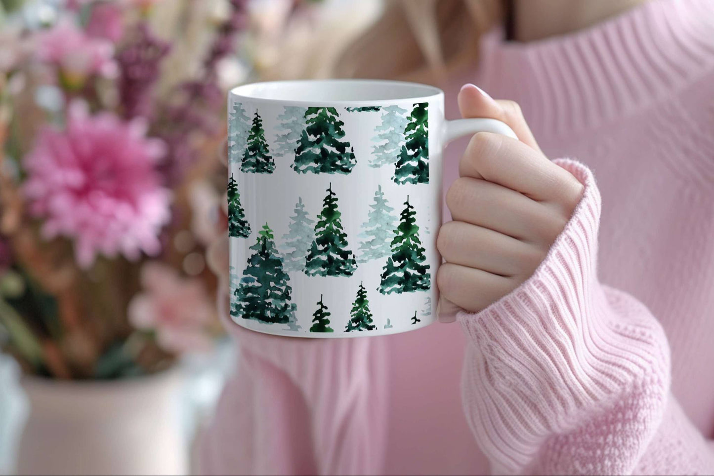 Green Christmas Tree Gift Mug