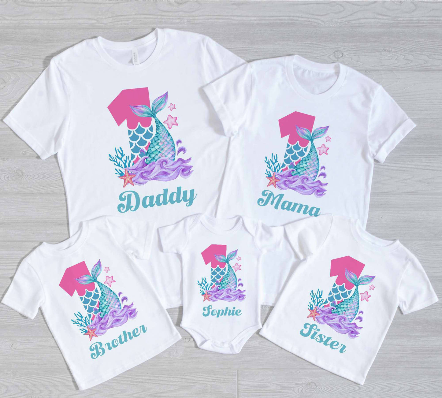 Personalized Mermaid Birthday Shirts