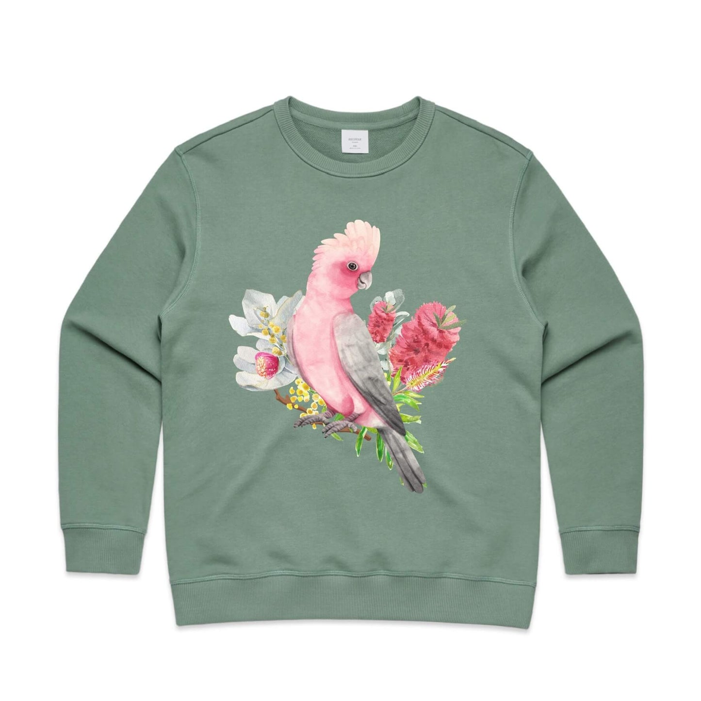 Australian Galah Bird in Sage Jumper