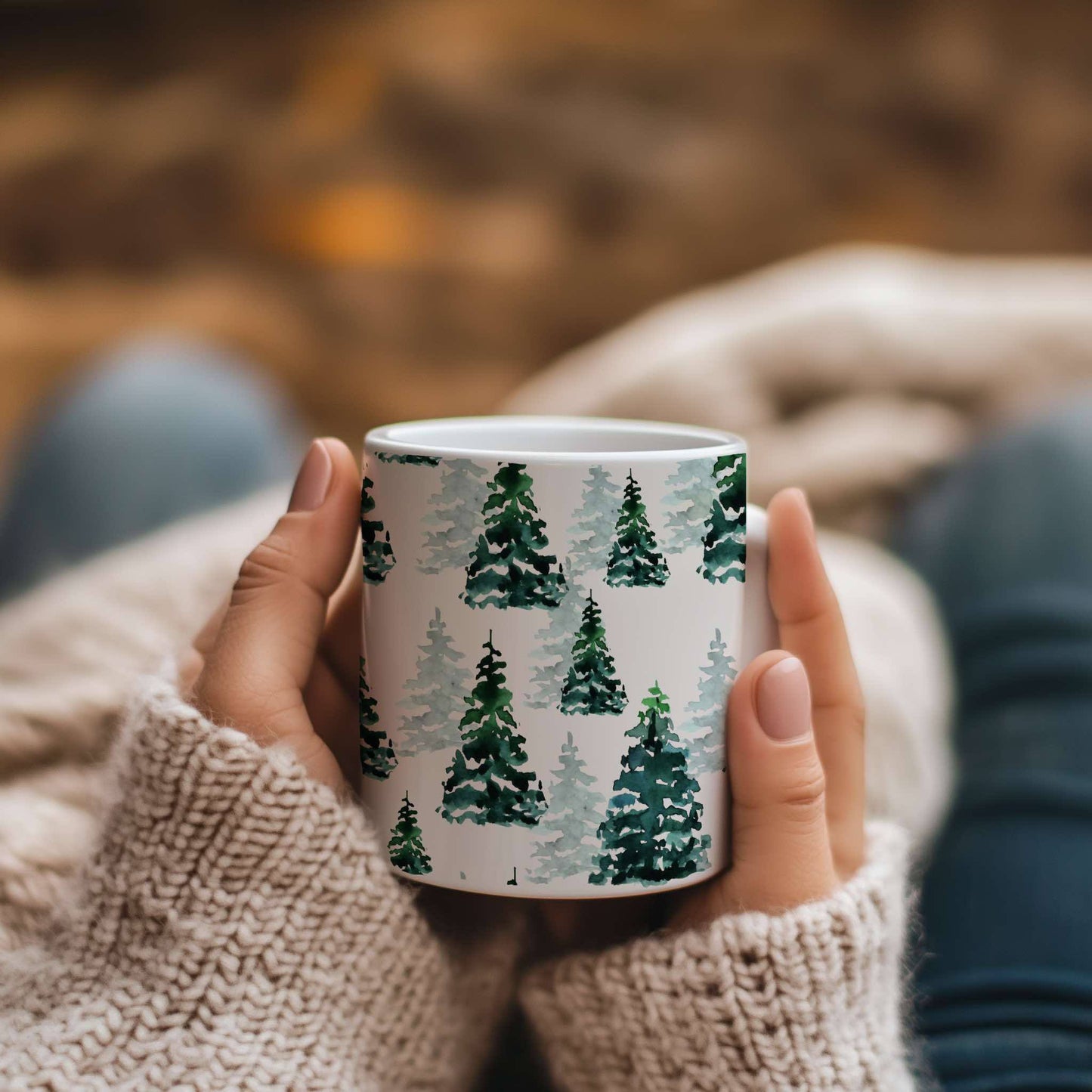 Green Christmas Tree Gift Mug
