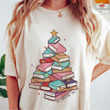 Books Christmas Tree shirt in Comfort Colors