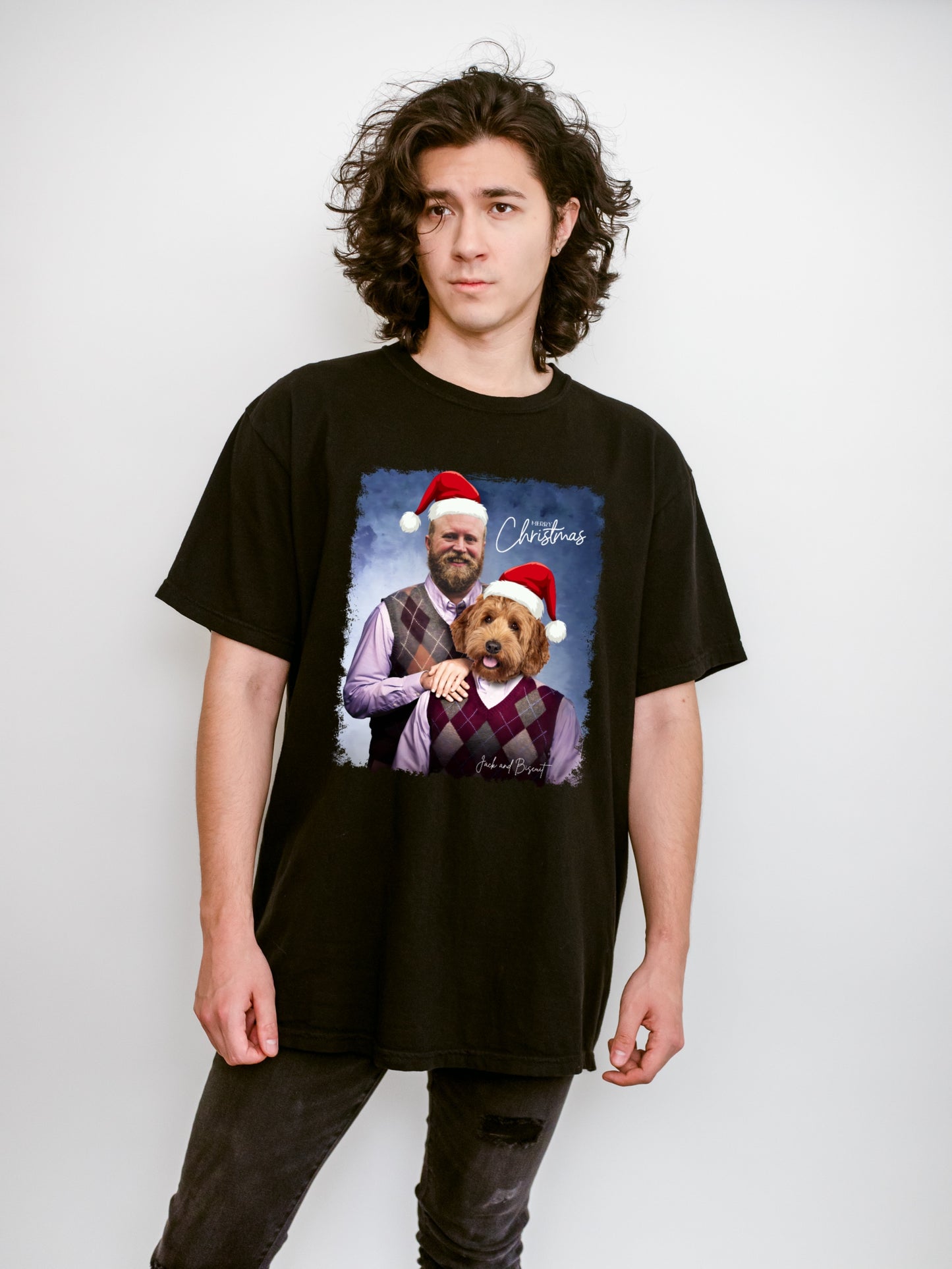 Custom Pet Christmas Portrait shirt