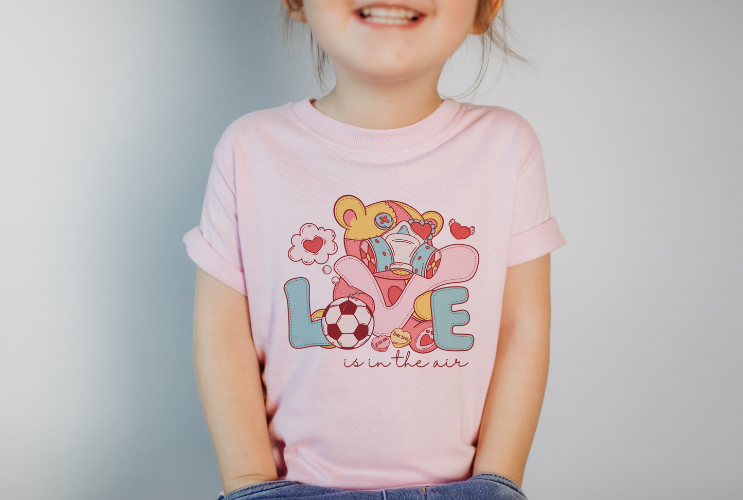 Love is in the Air Valentines day kids t shirt