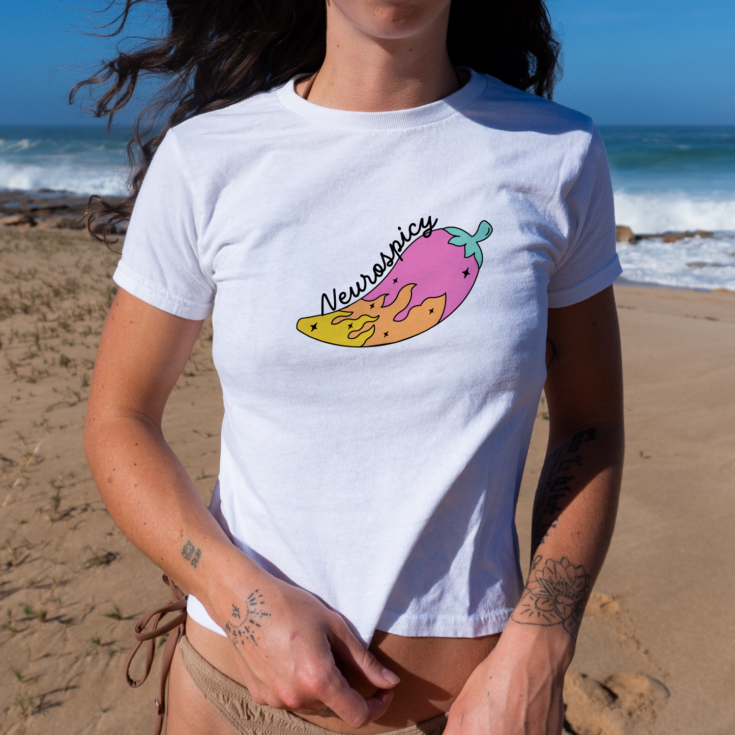 Neurospicy retro baby tee