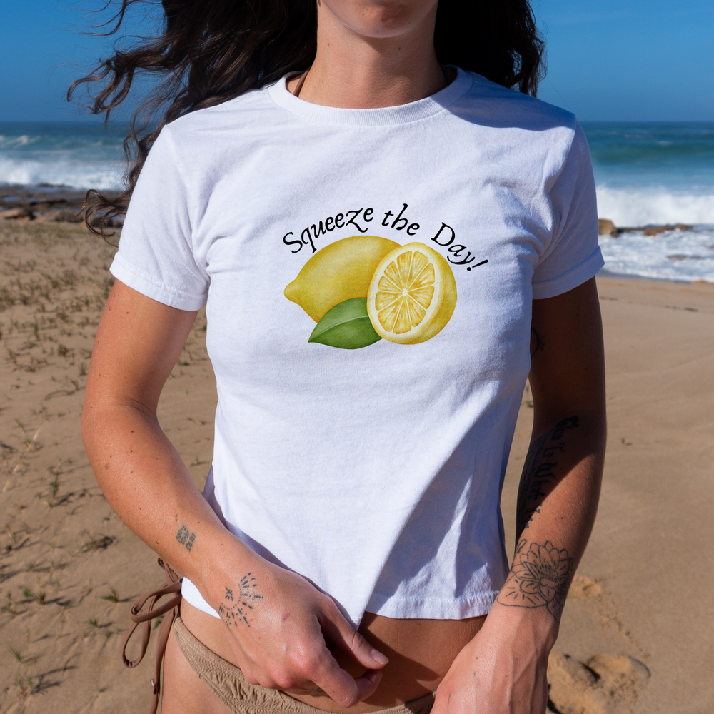 T-shirt with Squeeze the Day print