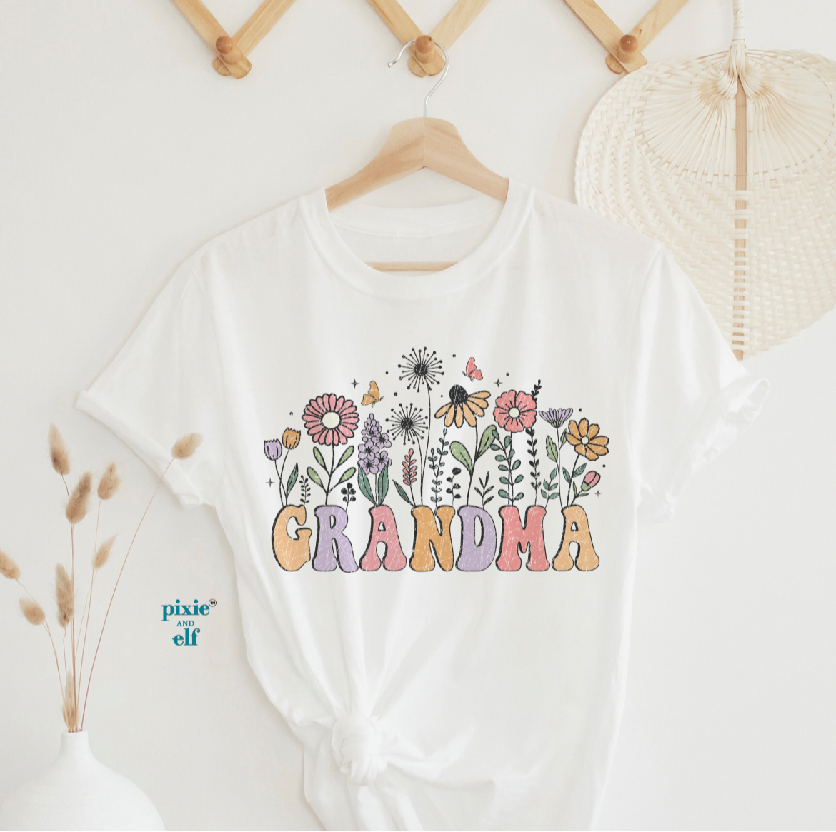 Grandma Shirt with Wildflowers