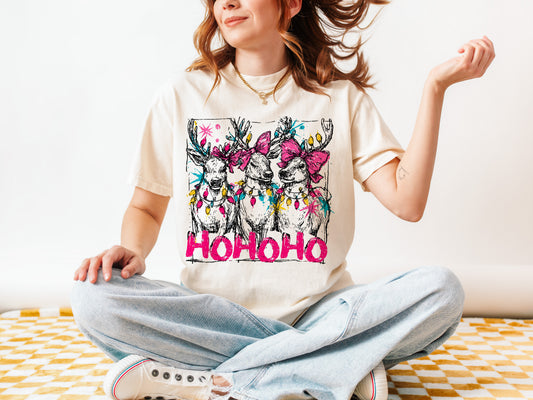Reindeer Christmas shirt in Comfort Colors