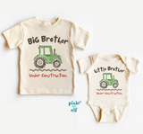 Big Brother Little Brother Tractor Bodysuit