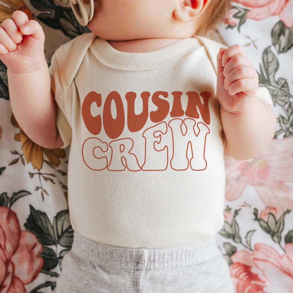 Cousin Crew Bold Red Text T-Shirt