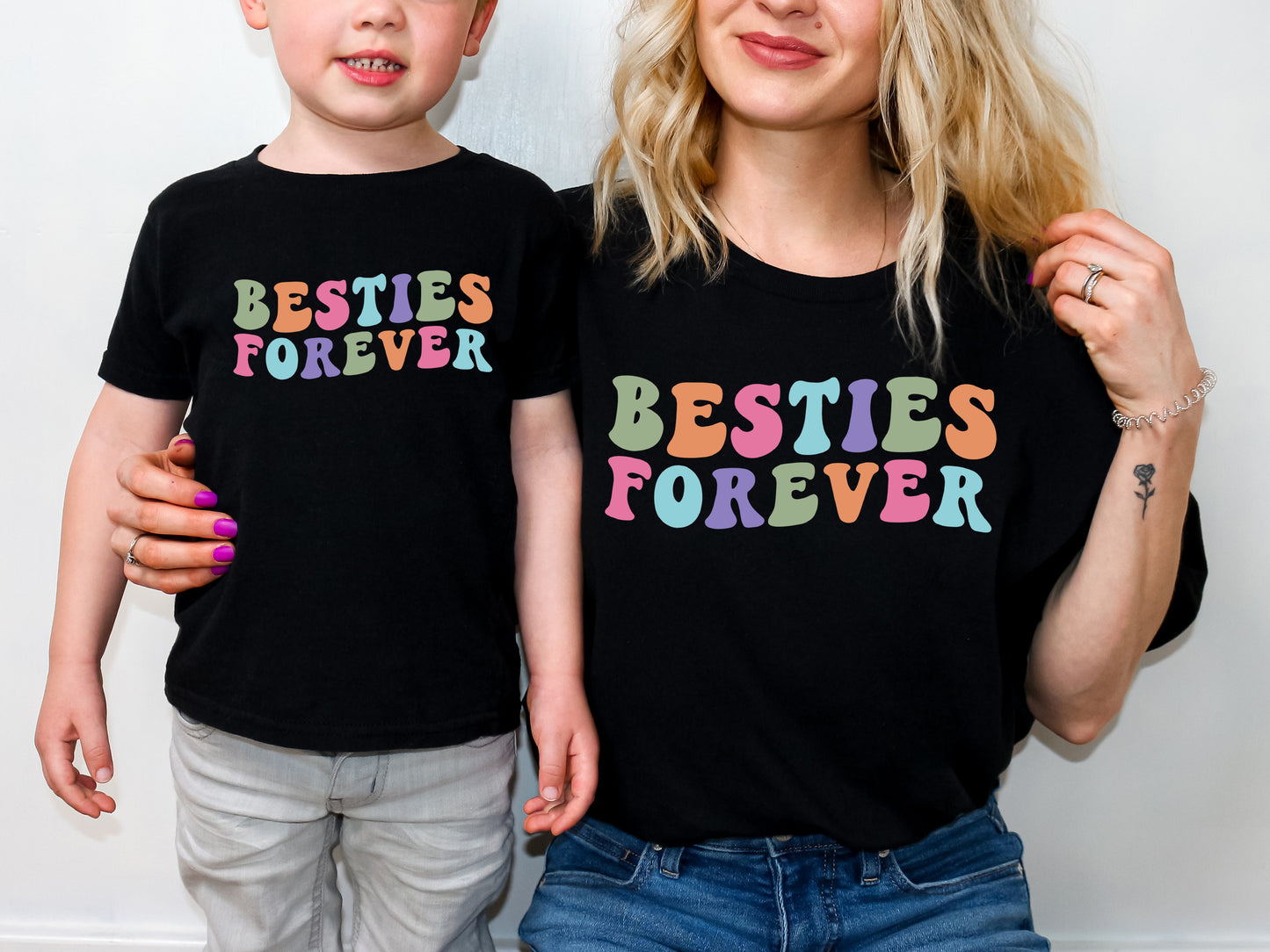 Matching Besties Forever shirts and bodysuit