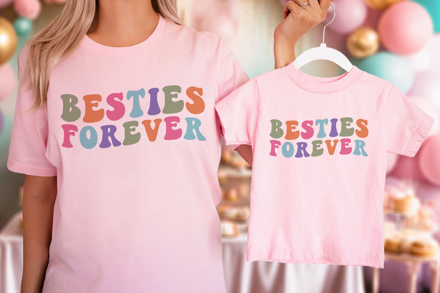 Matching Besties Forever shirts and bodysuit