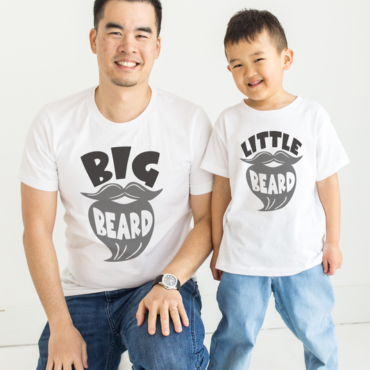 Big Beard, Little Beard Dad and child matching t shirt