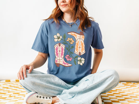 Boho cowgirl shirt in Comfort Colors