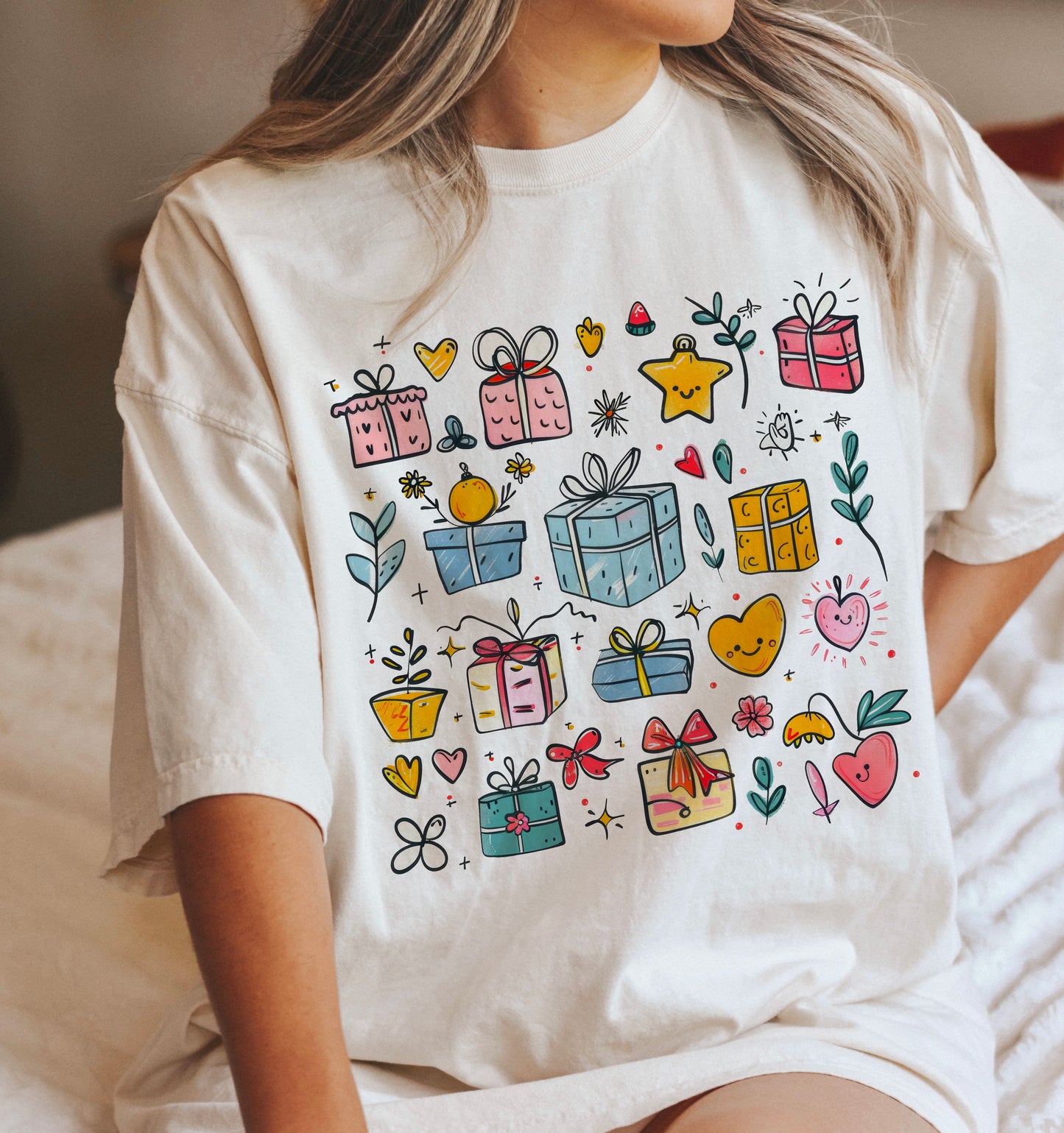 Christmas Doodle shirt for women