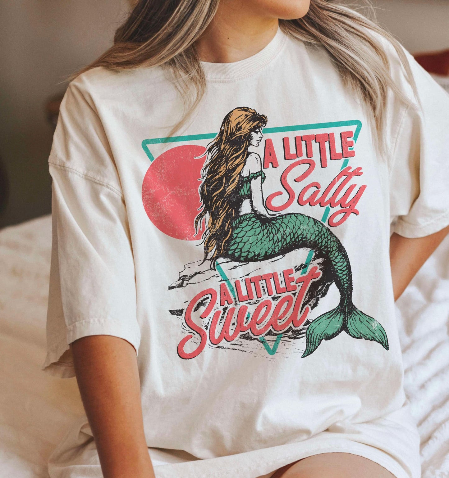 A Little Salty Mermaid T shirt in Comfort Colors Ivory