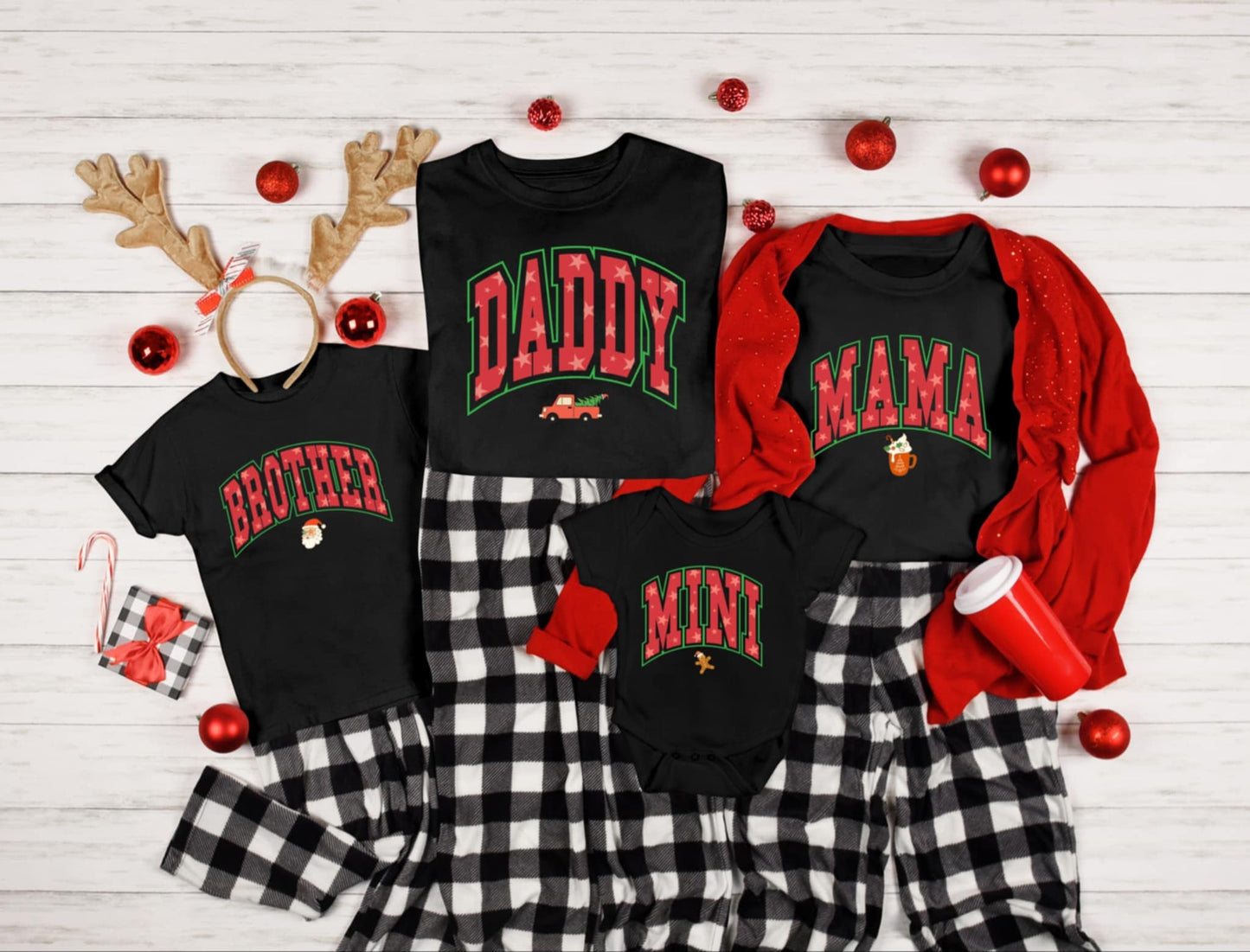 Family Christmas shirts in Black