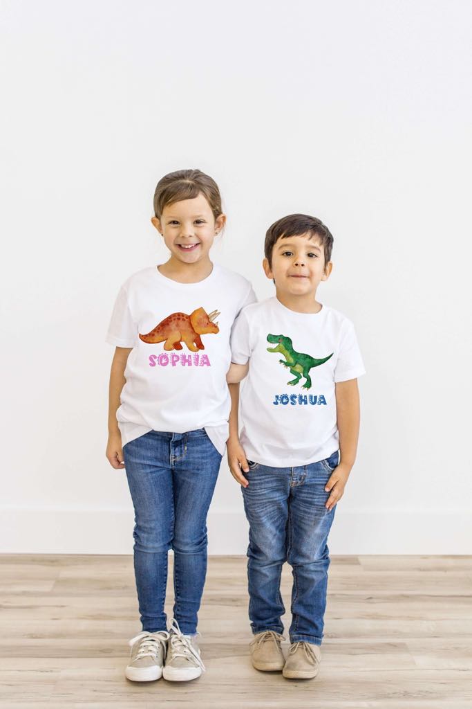 Personalised Dadsaurus Shirt with Kids Name
