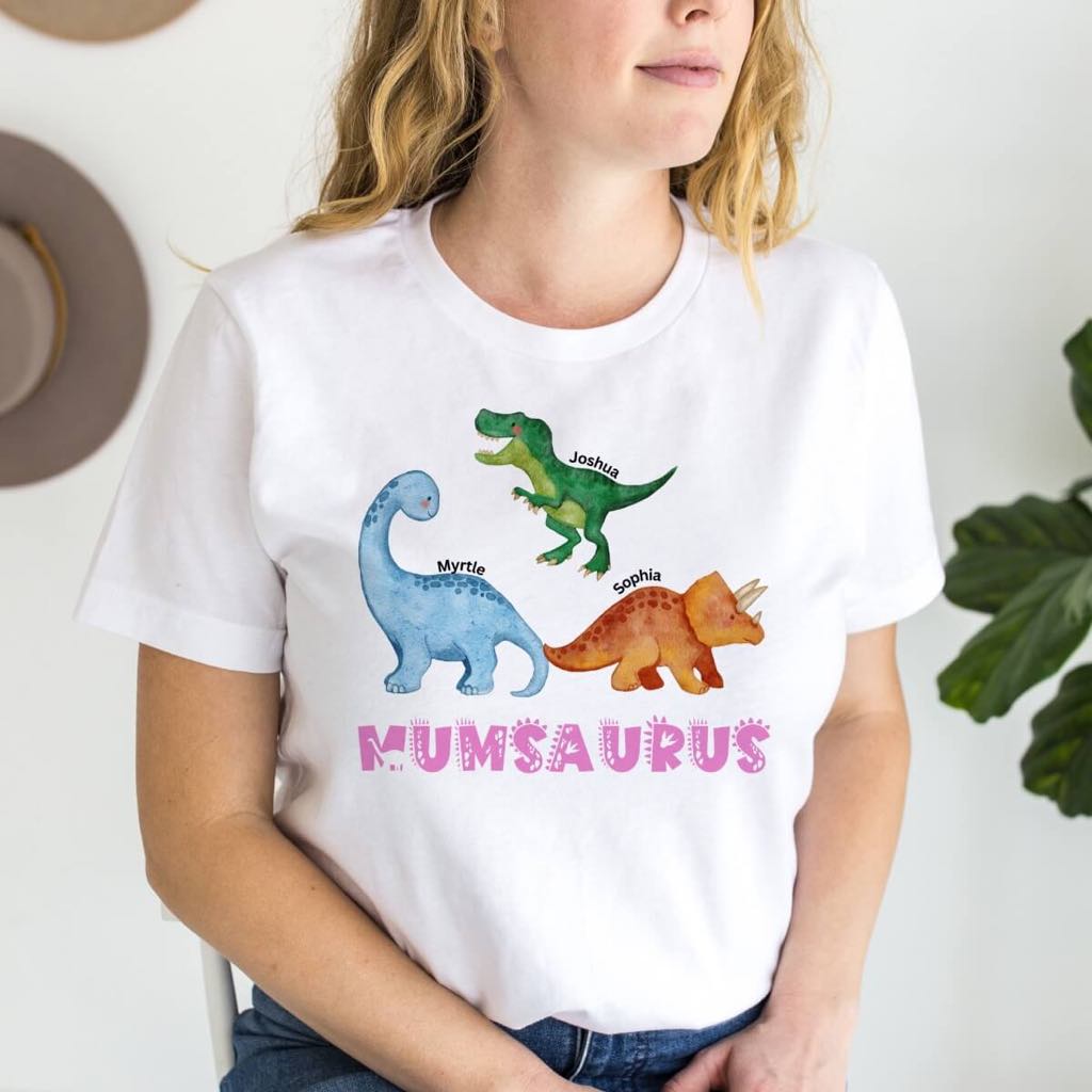 Personalised Dadsaurus Shirt with Kids Name