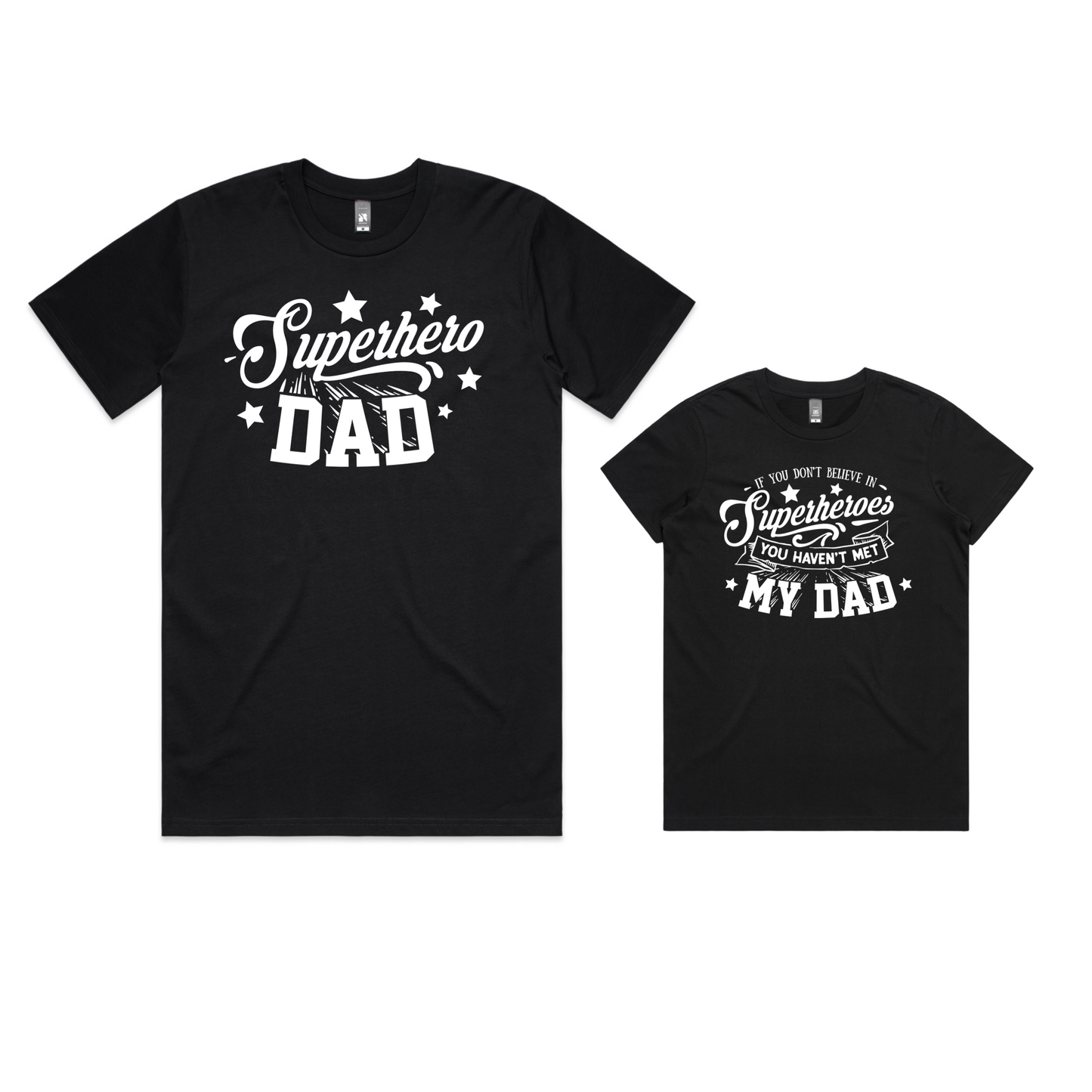 Superhero Daddy and kids matching shirts