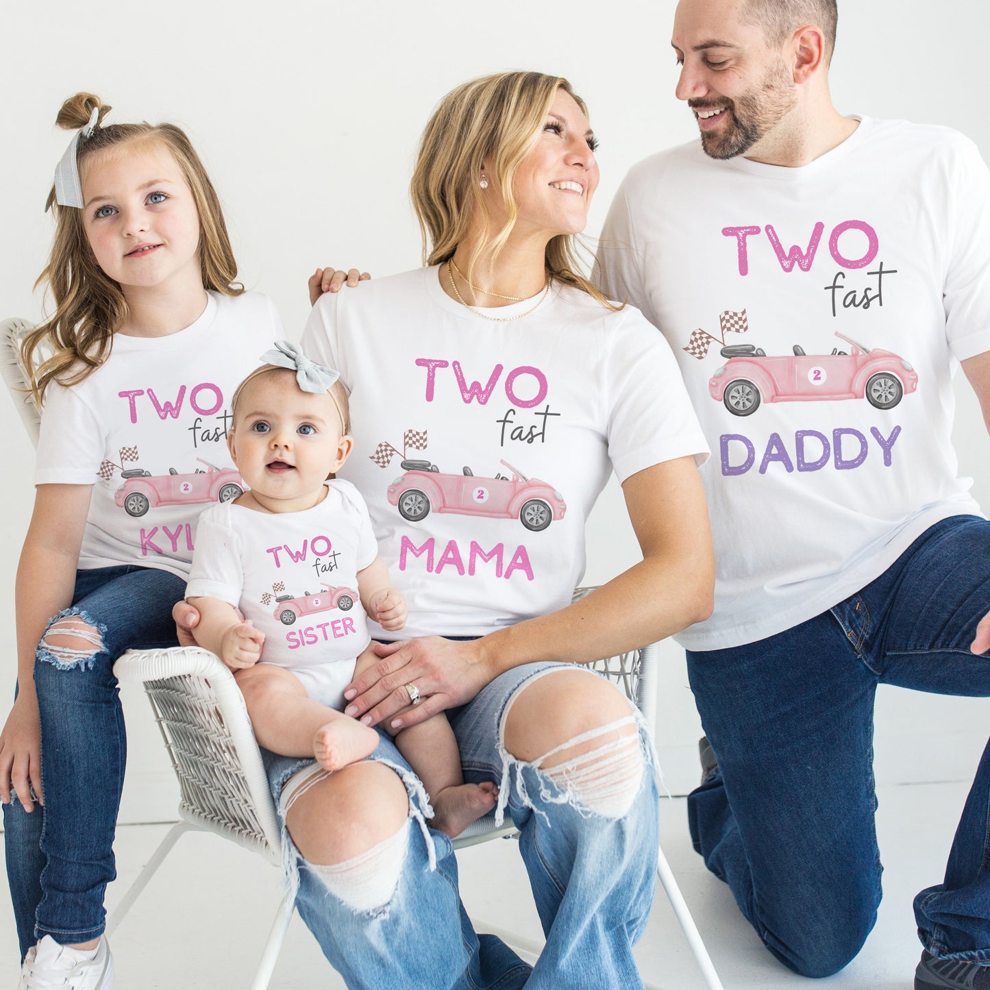 Two fast pink birthday shirt