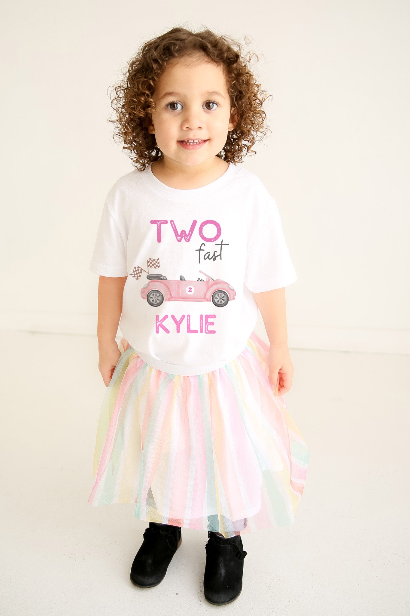 Two fast pink birthday shirt