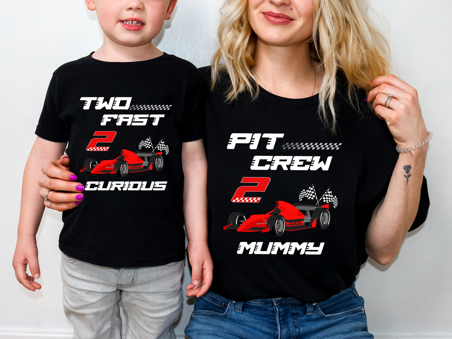 Two Fast Pit Crew Birthday shirts