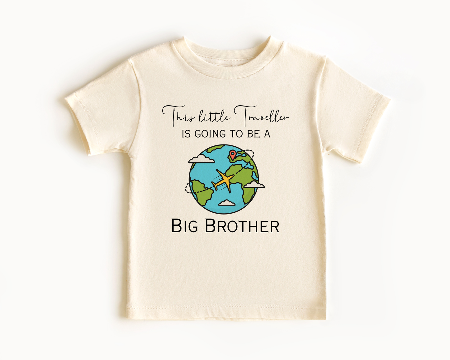 Little traveller to be a big brother shirt in natural