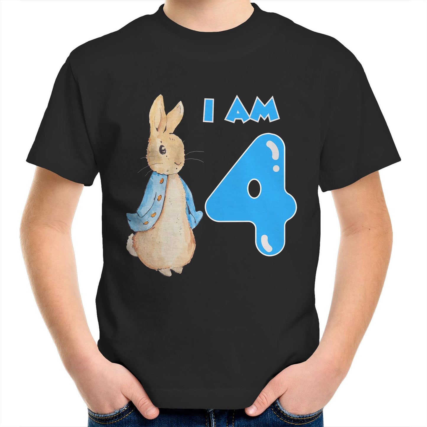 Peter Rabbit I am Four Birthday T Shirt