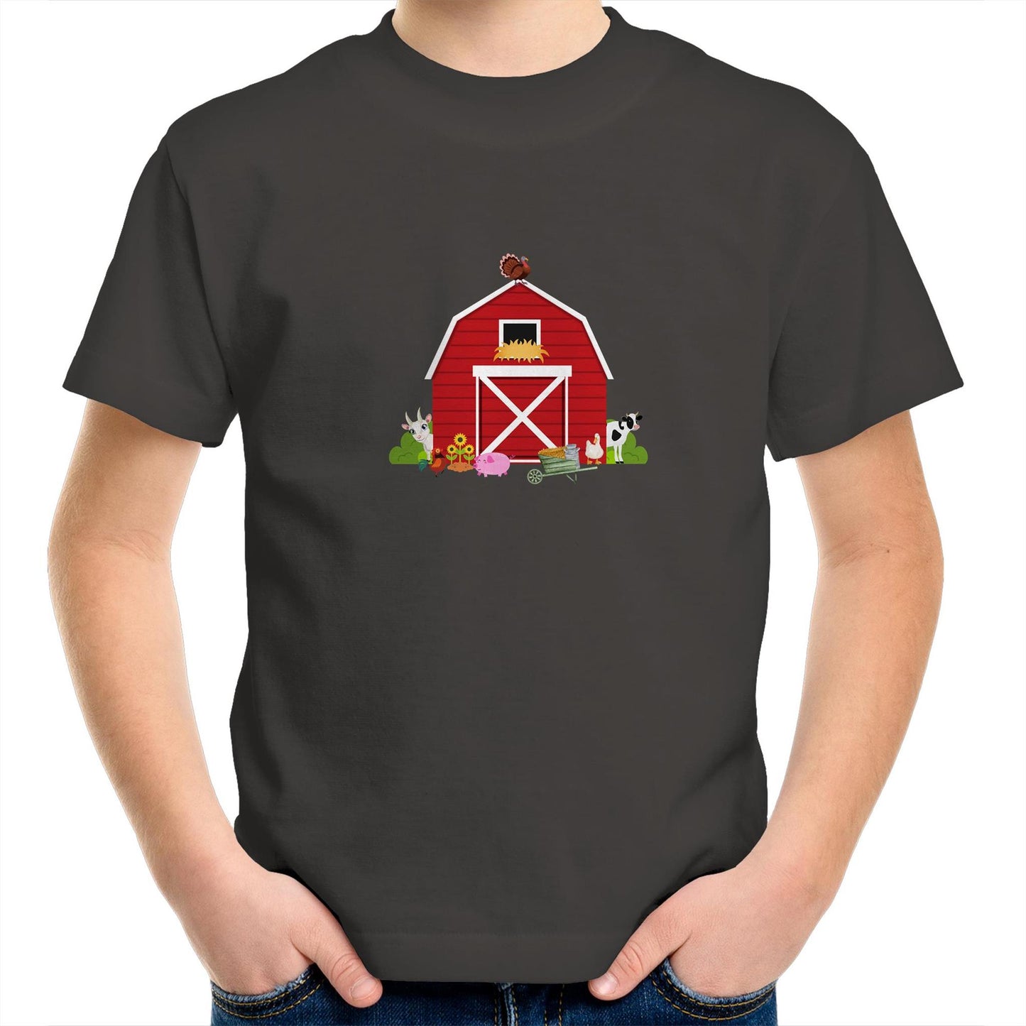 Red Farmhouse Kids Youth Crew T-Shirt