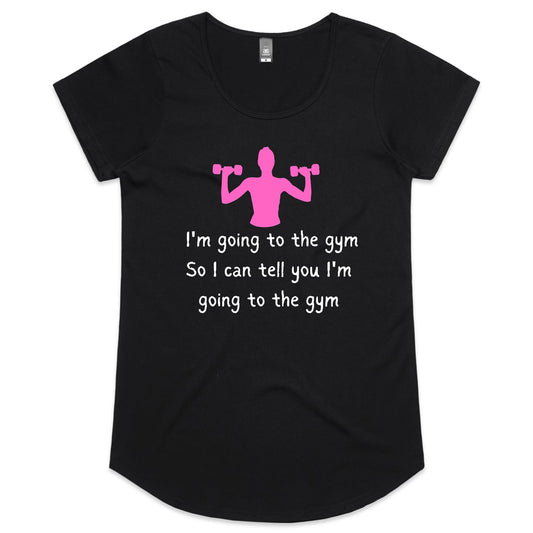 GOING TO THE GYM Womens Scoop Neck T-Shirt