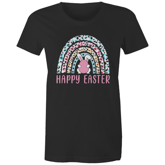 Happy Easter Rainbow with Bunny Women's T Shirt