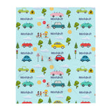 Kids Personalised Cars Throw Blanket