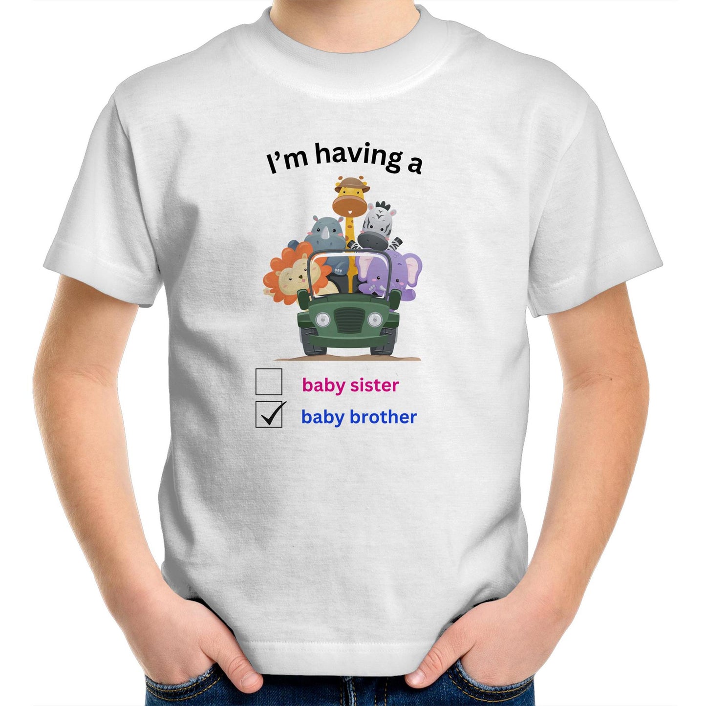 Baby brother announcement t shirt for kids